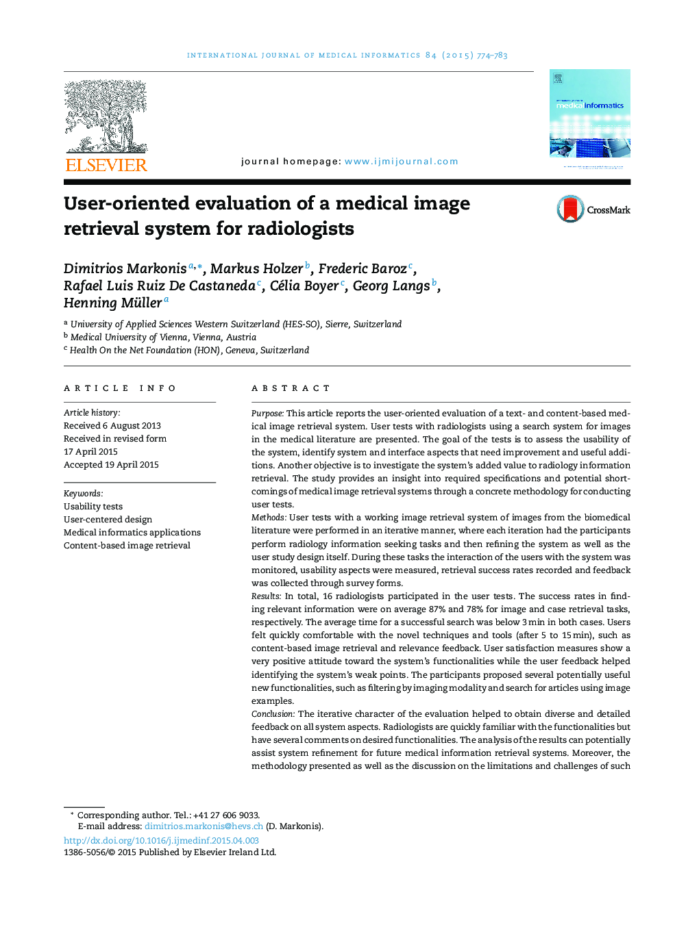 ارزیابی کاربر محور سیستم بازیابی تصویر پزشکی برای رادیولوژیست‌ها