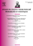 Annales de l'Institut Henri Poincare (B) Probability and Statistics
