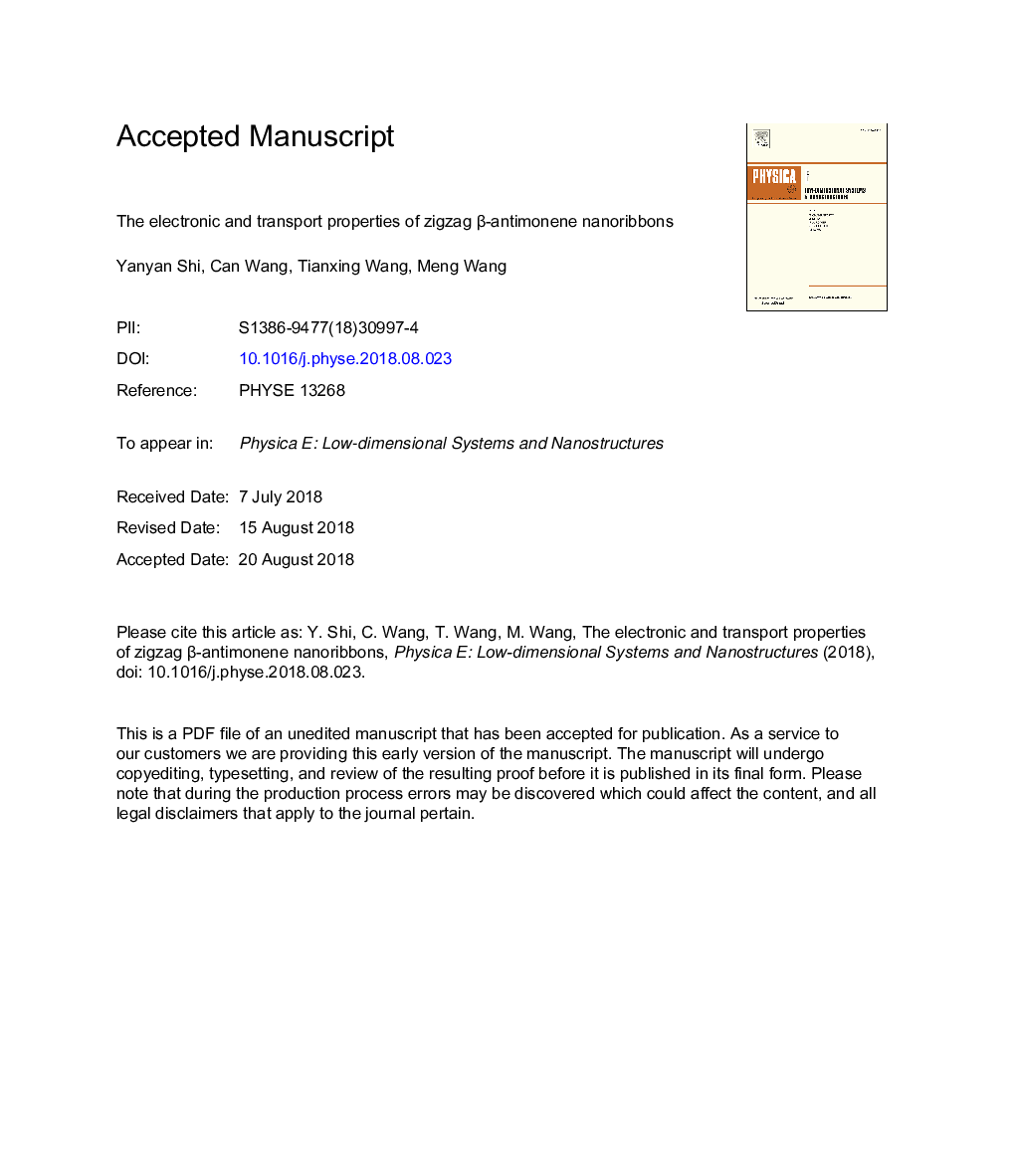 The electronic and transport properties of zigzag Î²-antimonene nanoribbons