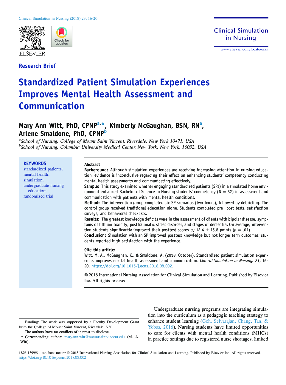 تجربیات شبیه سازی بیمار استاندارد، ارزیابی سلامت روانی و ارتباطات را بهبود می بخشد