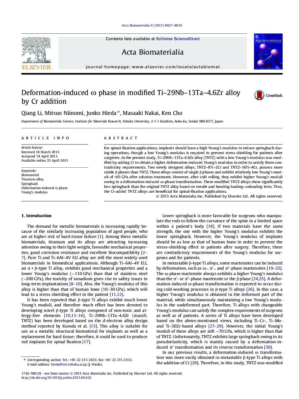 Deformation-induced Ï phase in modified Ti-29Nb-13Ta-4.6Zr alloy by Cr addition