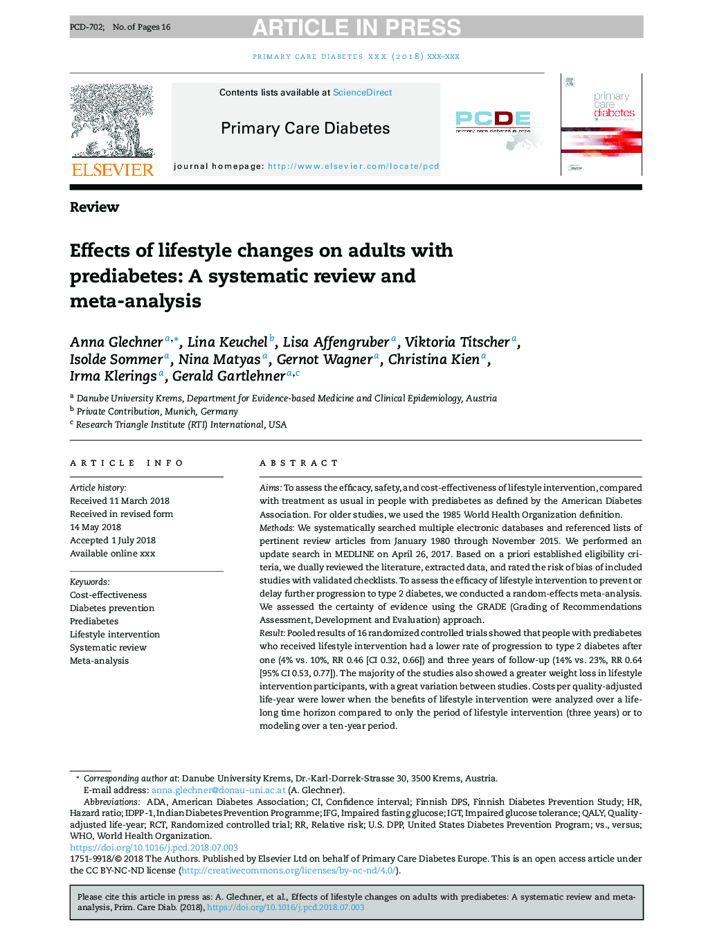 اثرات تغییرات شیوه زندگی در بزرگسالان مبتلا به دیابت: یک بررسی منظم و متاآنالیز