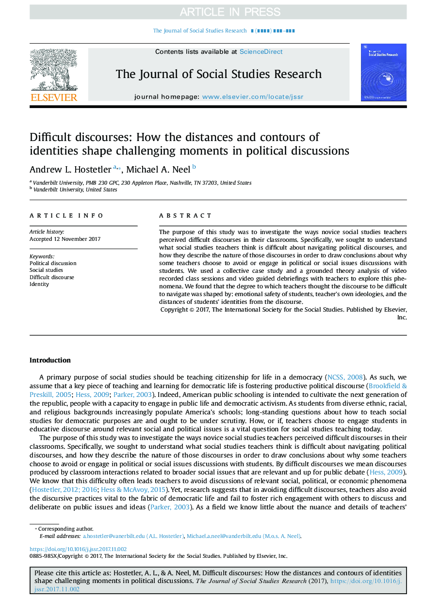 گفتمان های دشواری: چگونه فاصله ها و خطوط هویت ها در لحظات سیاسی چالش های مهیج را شکل می دهند