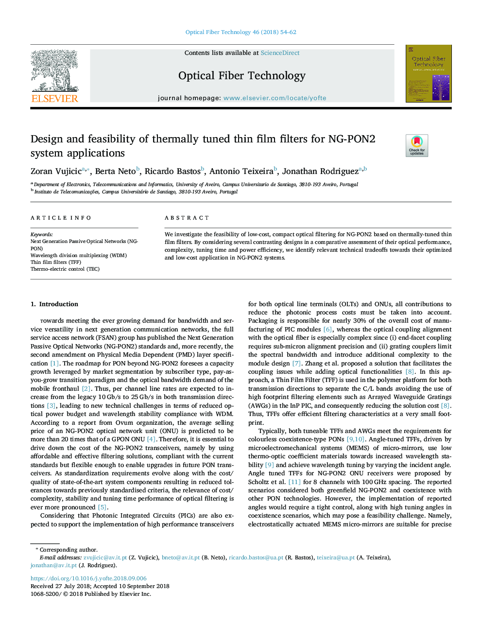 Design and feasibility of thermally tuned thin film filters for NG-PON2 system applications