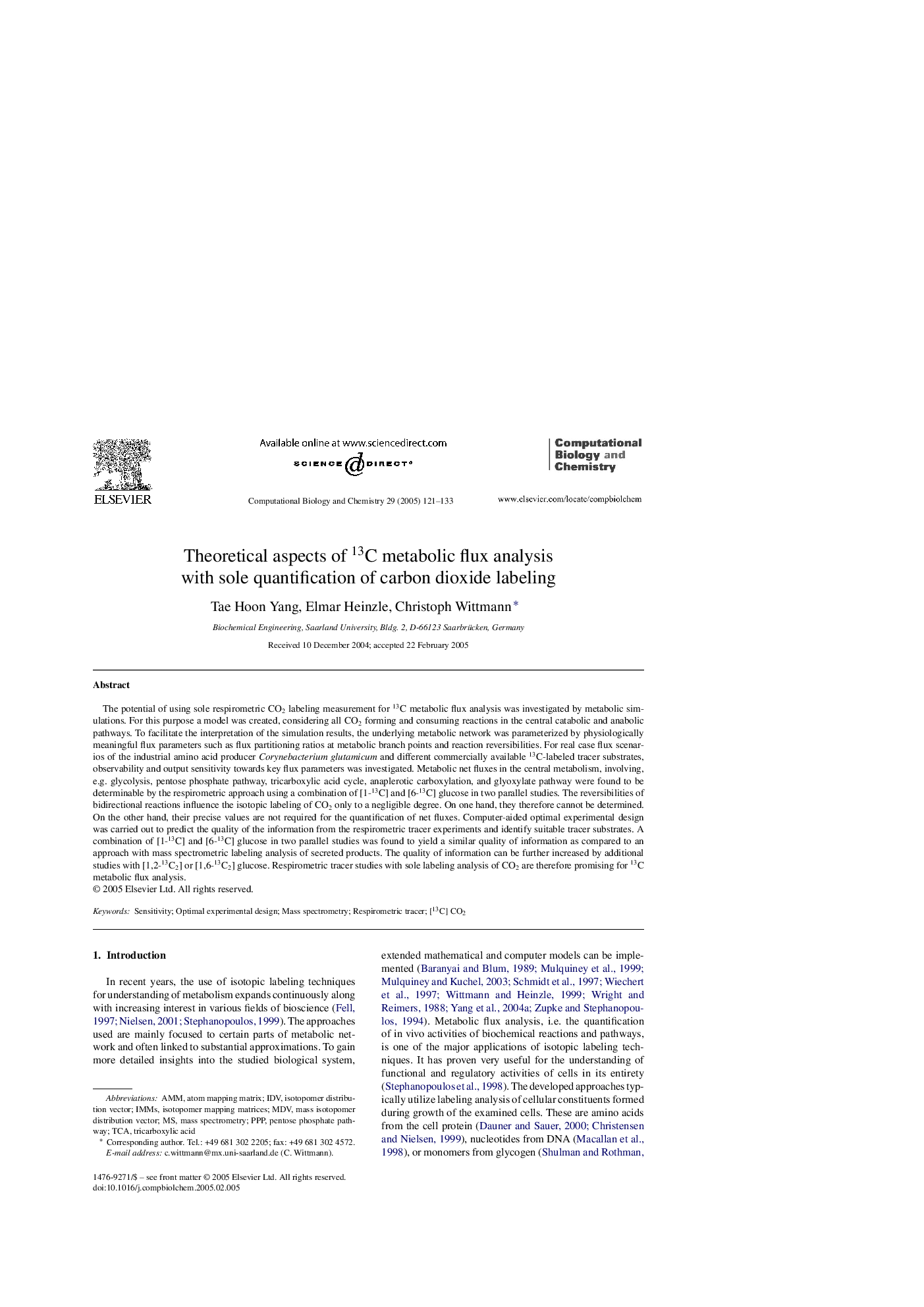 Theoretical aspects of 13C metabolic flux analysis with sole quantification of carbon dioxide labeling