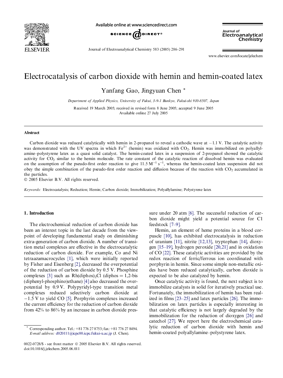 Electrocatalysis of carbon dioxide with hemin and hemin-coated latex