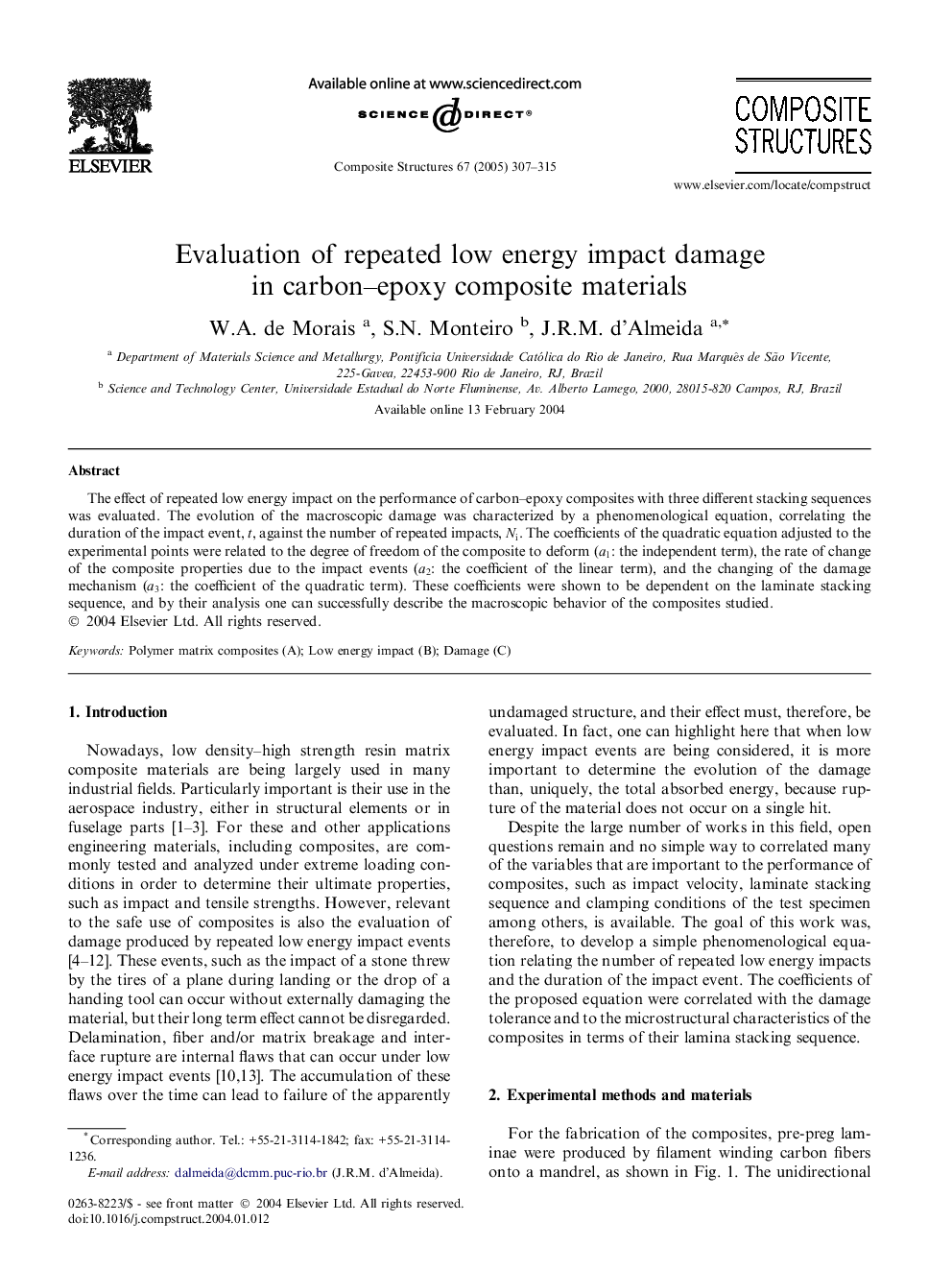 Evaluation of repeated low energy impact damage in carbon-epoxy composite materials