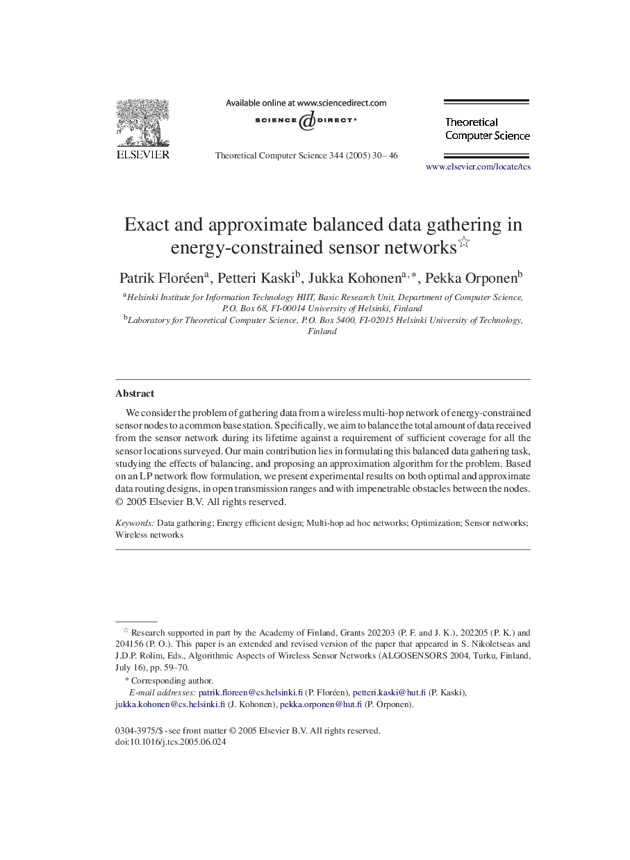 Exact and approximate balanced data gathering in energy-constrained sensor networks