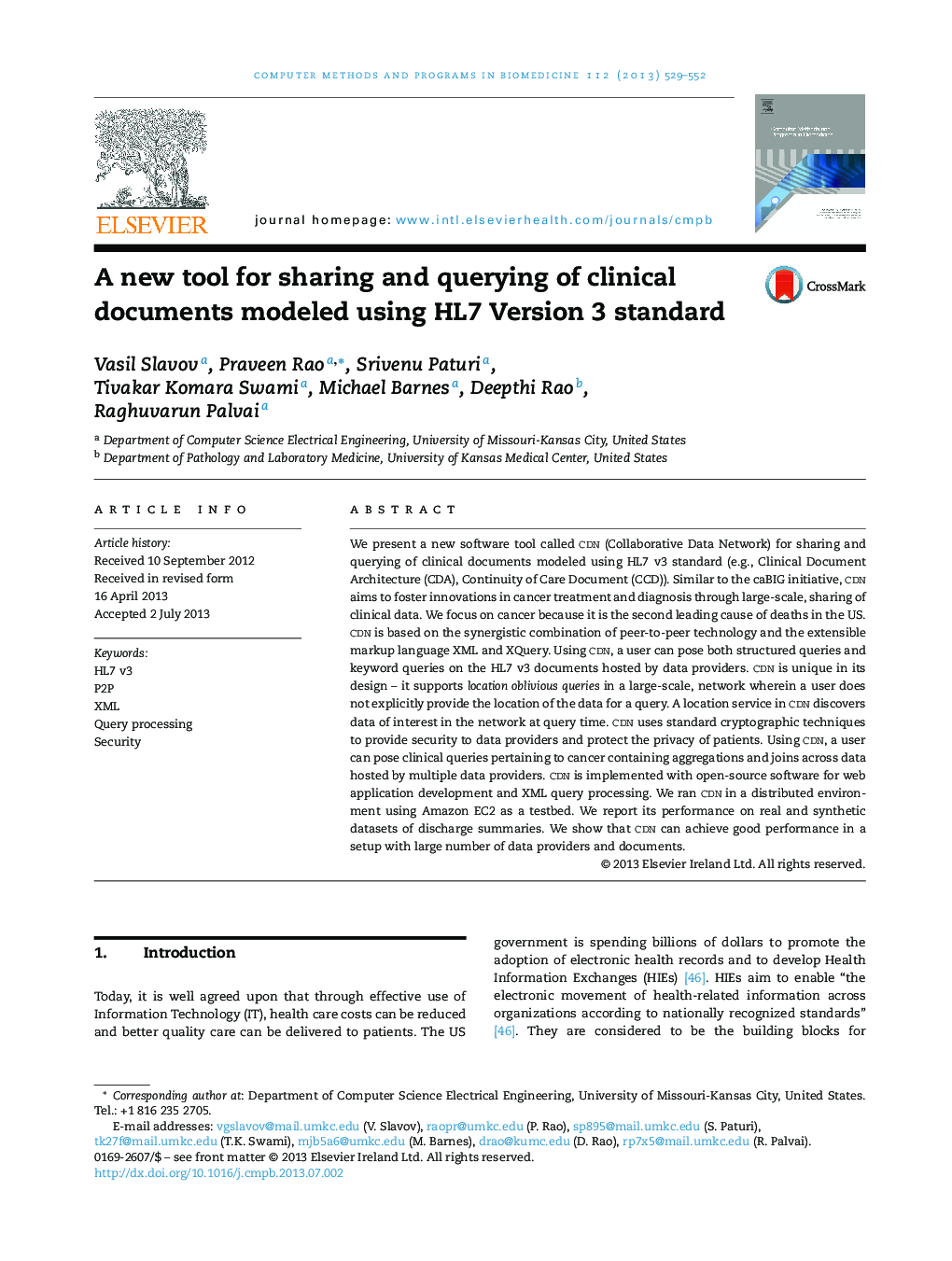 A new tool for sharing and querying of clinical documents modeled using HL7 Version 3 standard