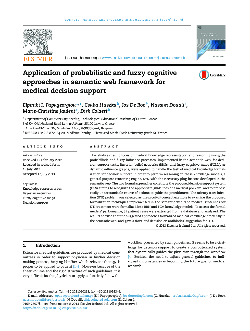 کاربرد رویکردهای شناختی احتمالی و فازی در چارچوب وب معنایی برای حمایت از تصمیم گیری پزشکی 