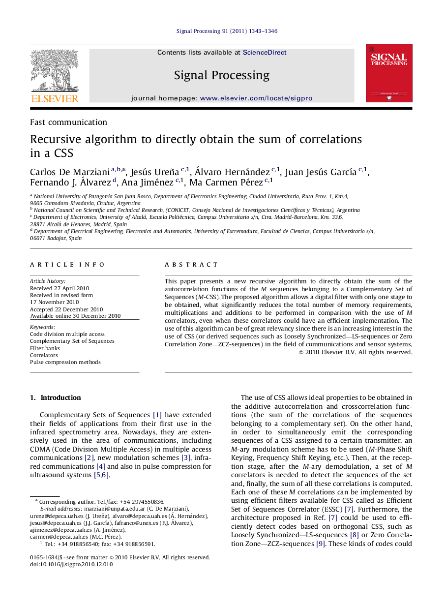 Recursive algorithm to directly obtain the sum of correlations in a CSS