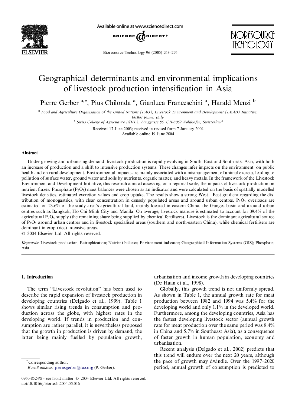 Geographical determinants and environmental implications of livestock production intensification in Asia