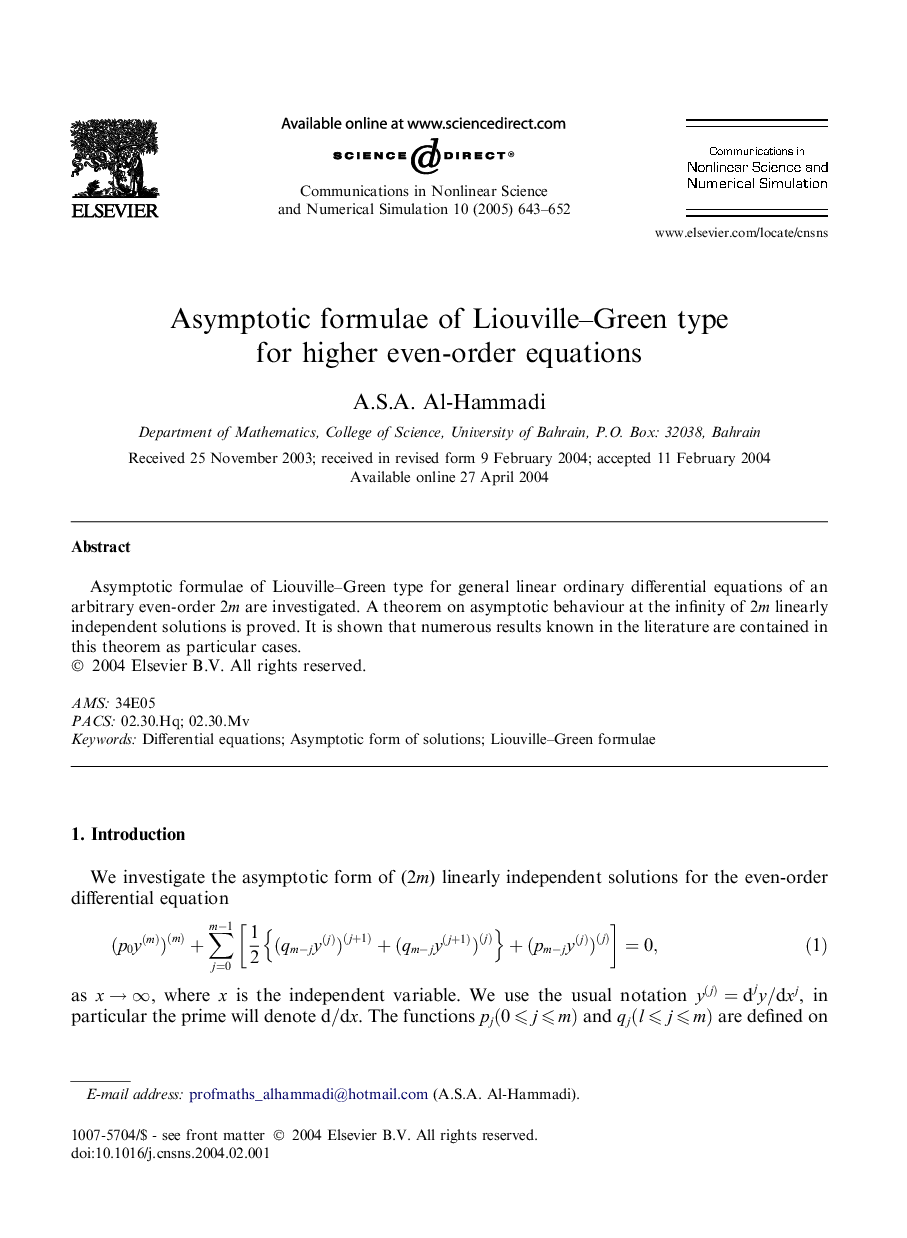 Asymptotic formulae of Liouville-Green type for higher even-order equations