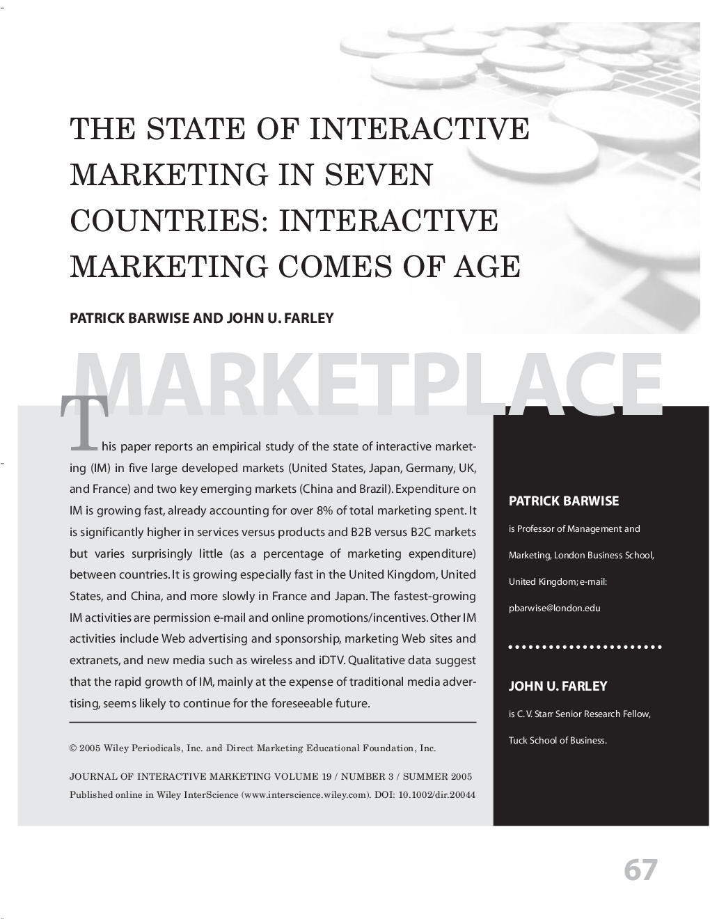 The state of interactive marketing in seven countries: Interactive marketing comes of age