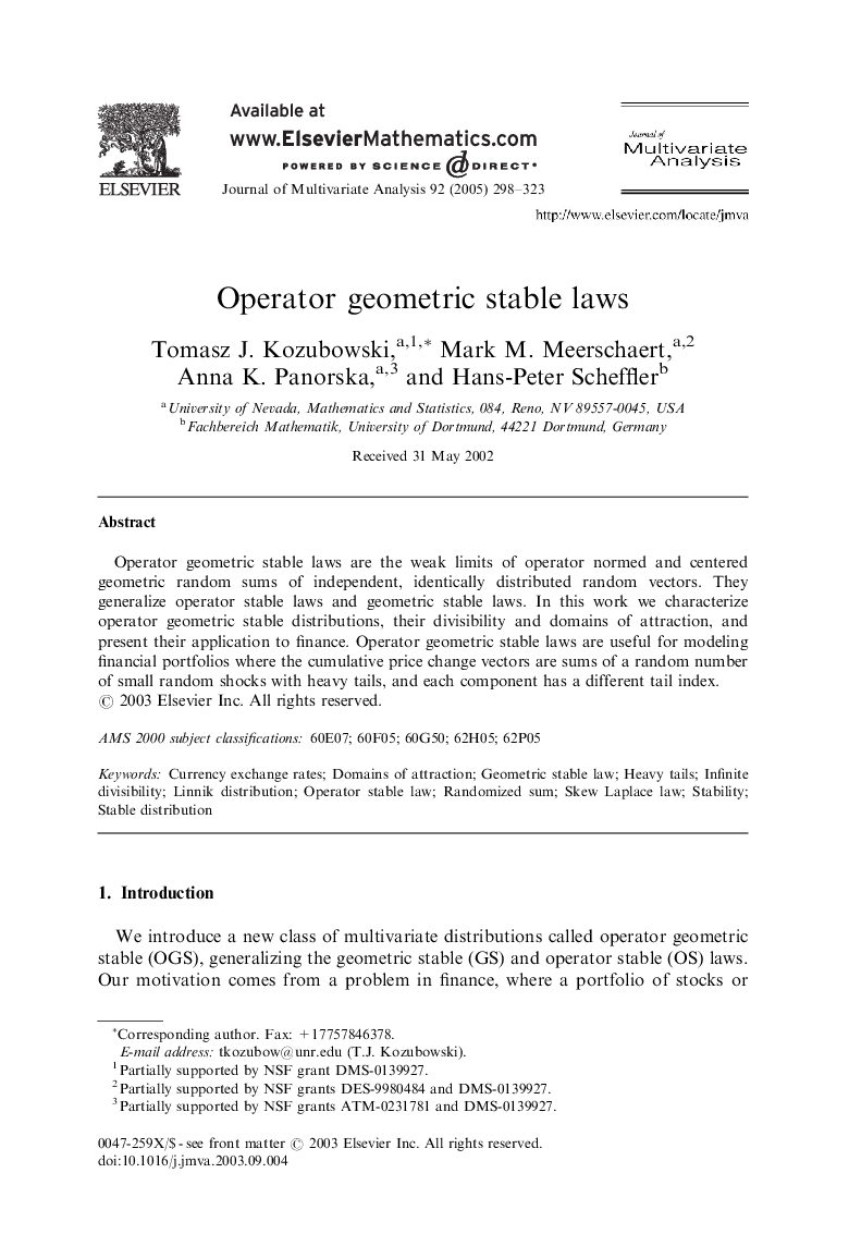 Operator geometric stable laws