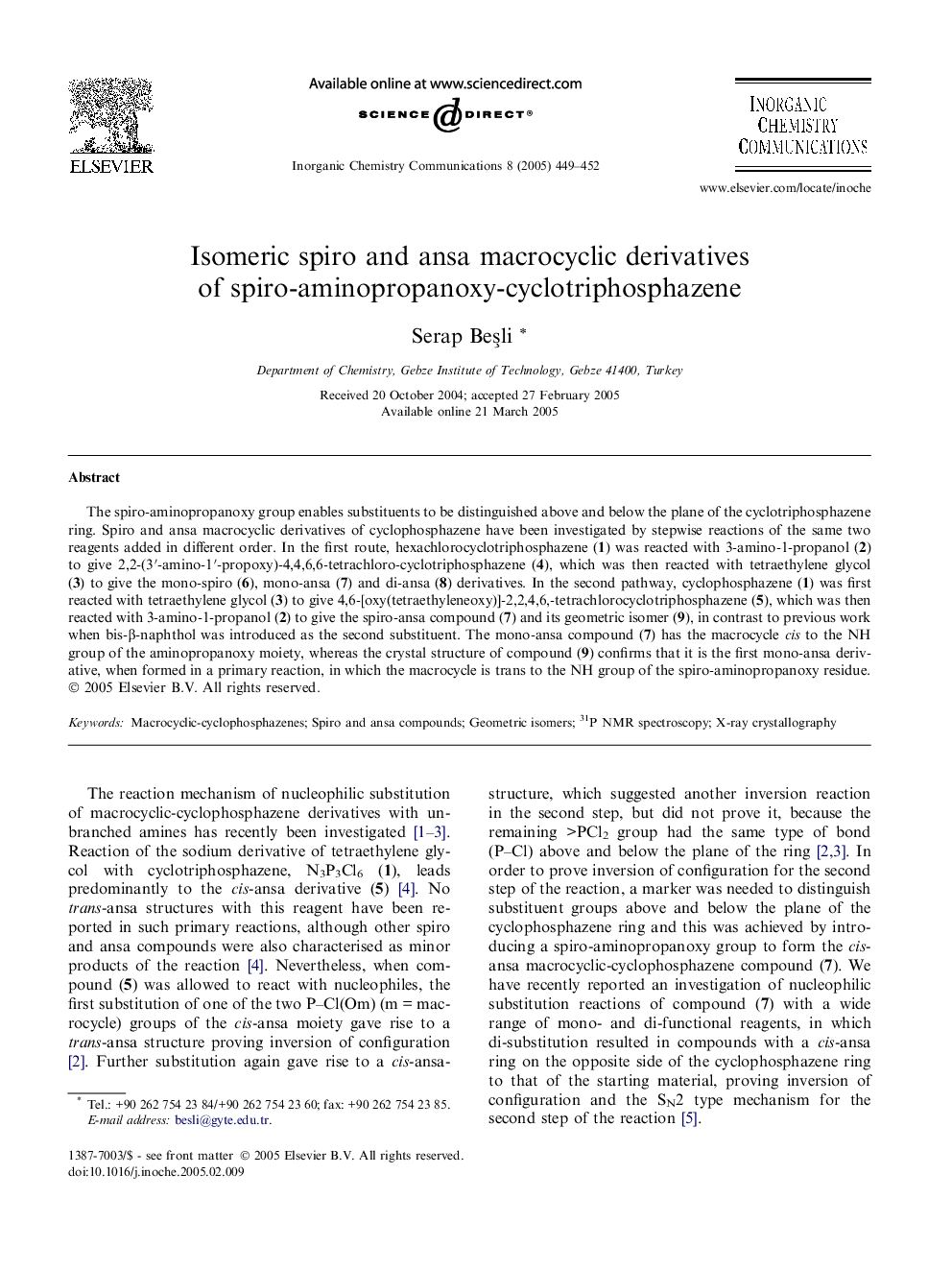 Isomeric spiro and ansa macrocyclic derivatives of spiro-aminopropanoxy-cyclotriphosphazene