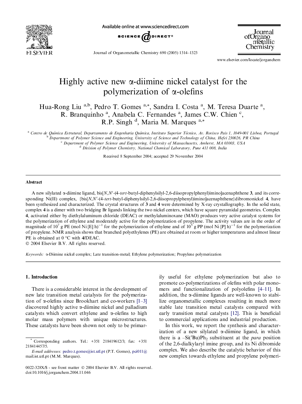 Highly active new Î±-diimine nickel catalyst for the polymerization of Î±-olefins