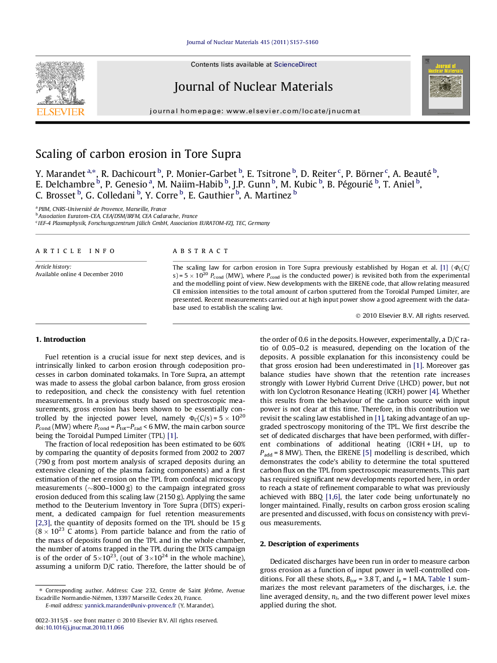 Scaling of carbon erosion in Tore Supra