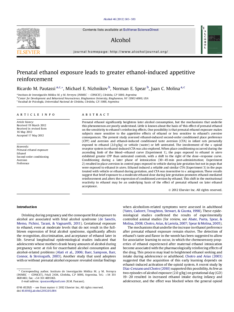 Prenatal ethanol exposure leads to greater ethanol-induced appetitive reinforcement