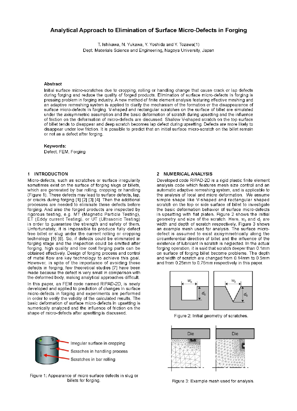Analytical Approach to Elimination of Surface Micro-Defects in Forging