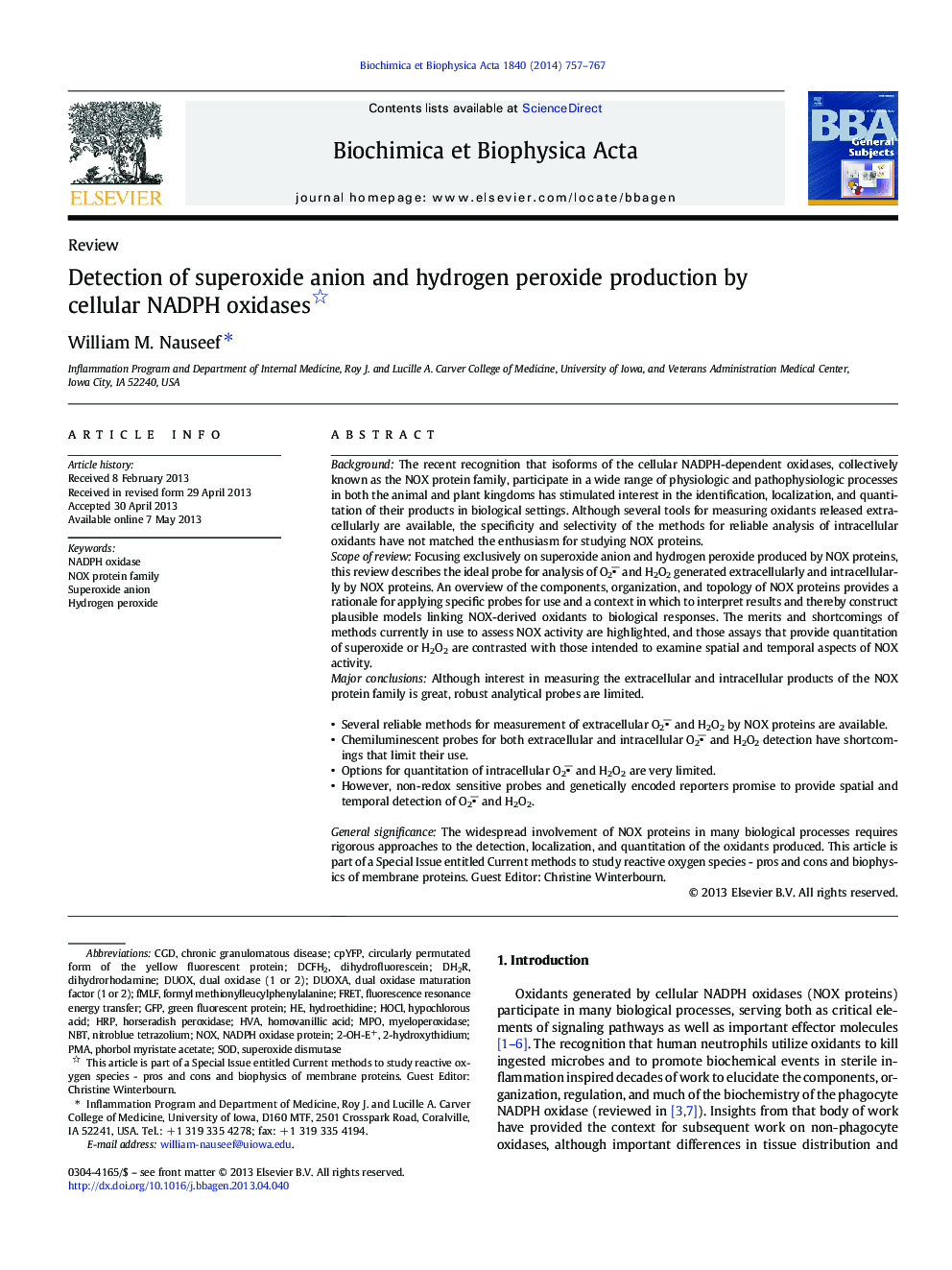 Detection of superoxide anion and hydrogen peroxide production by cellular NADPH oxidases