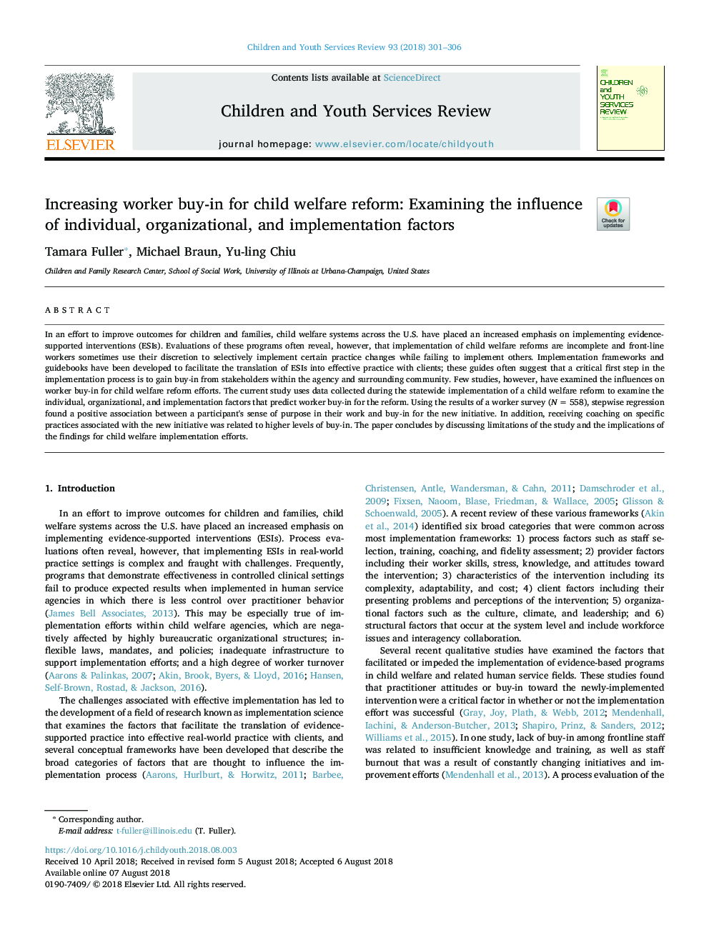 افزایش مشارکت کارکنان برای اصلاح رفاه کودکان: بررسی تاثیر عوامل فردی، سازمانی و اجرایی