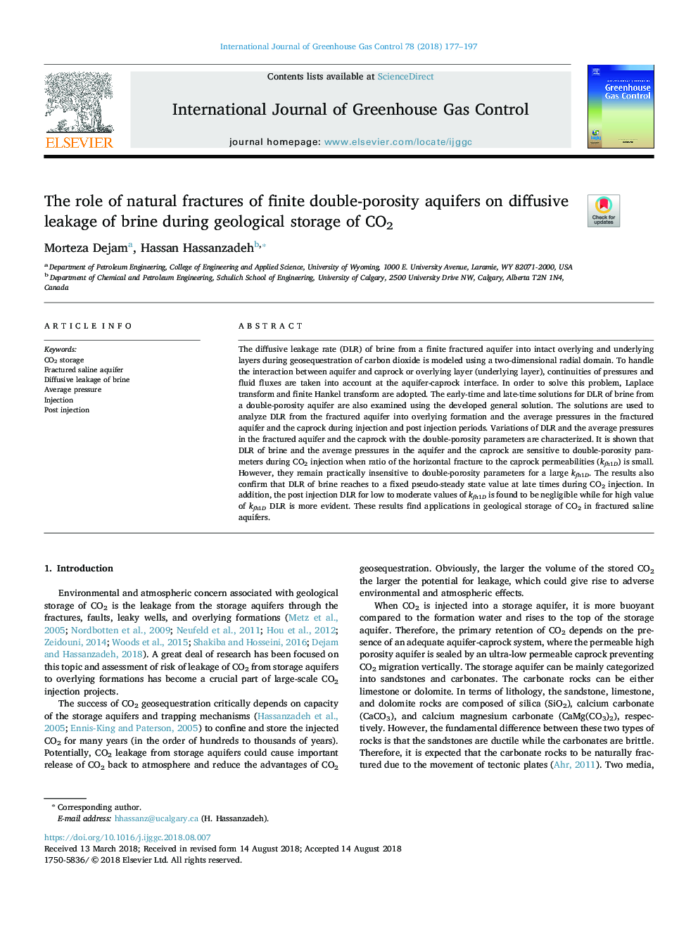 The role of natural fractures of finite double-porosity aquifers on diffusive leakage of brine during geological storage of CO2