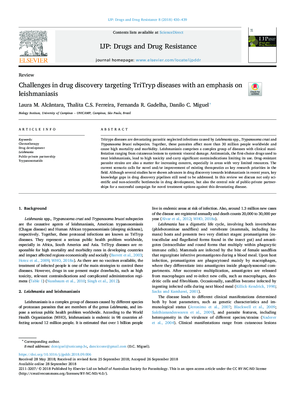 Challenges in drug discovery targeting TriTryp diseases with an emphasis on leishmaniasis