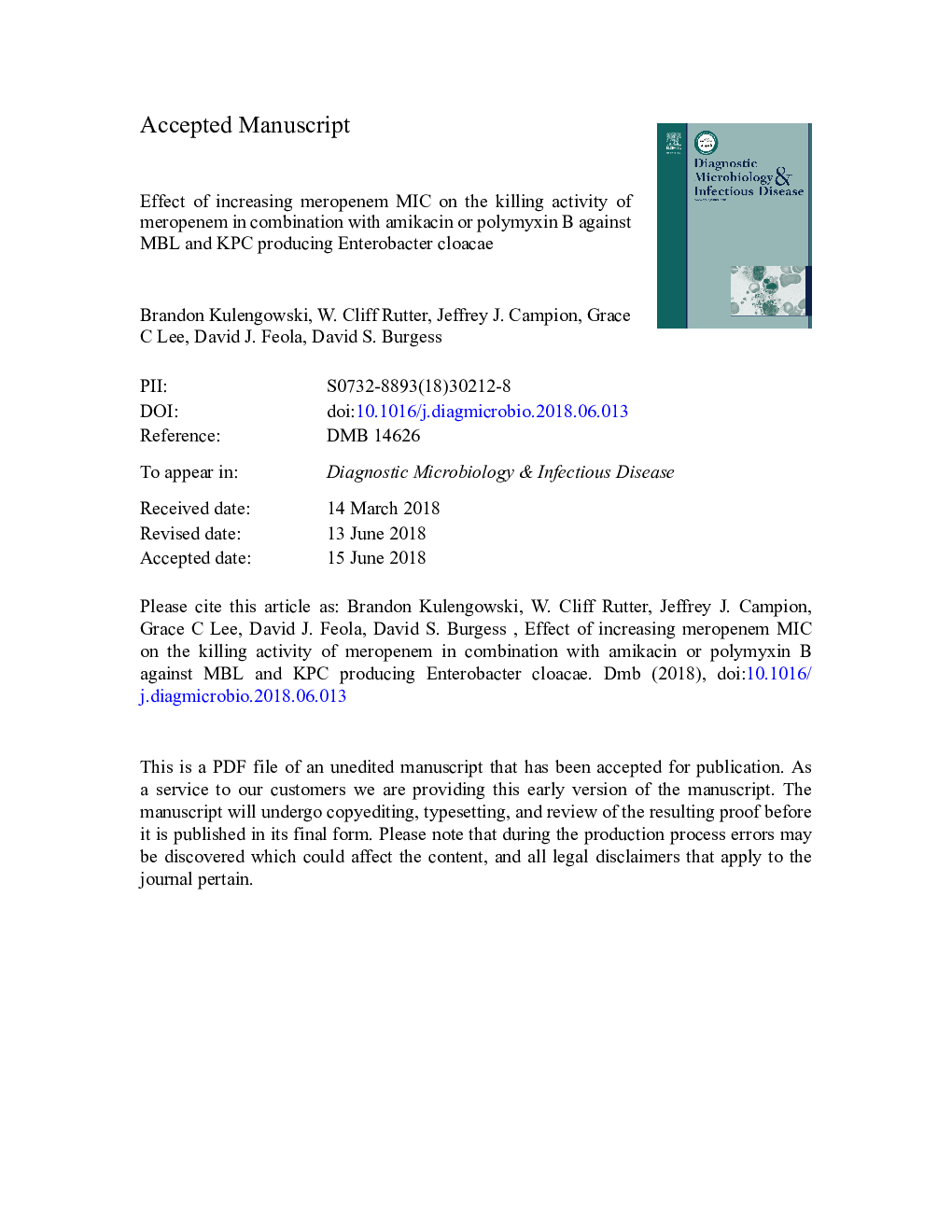 Effect of increasing meropenem MIC on the killing activity of meropenem in combination with amikacin or polymyxin B against MBL- and KPC-producing Enterobacter cloacae