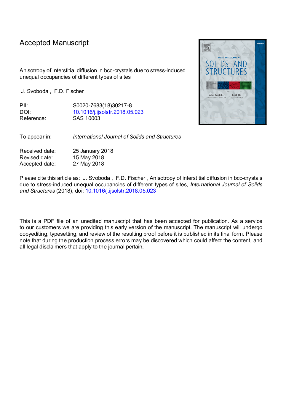 Anisotropy of interstitial diffusion in bcc-crystals due to stress-induced unequal occupancies of different types of sites