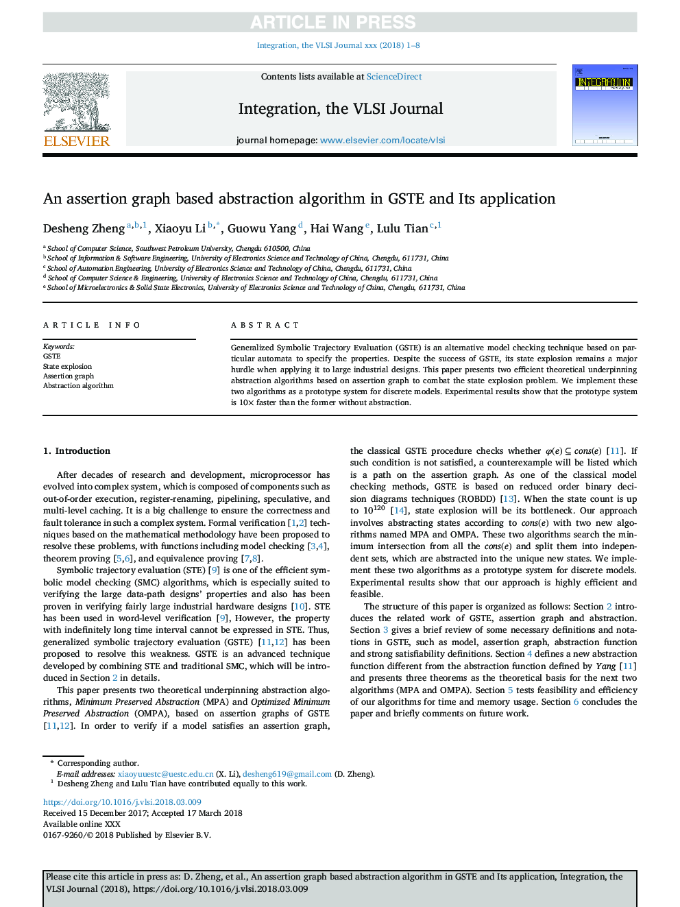 An assertion graph based abstraction algorithm in GSTE and Its application