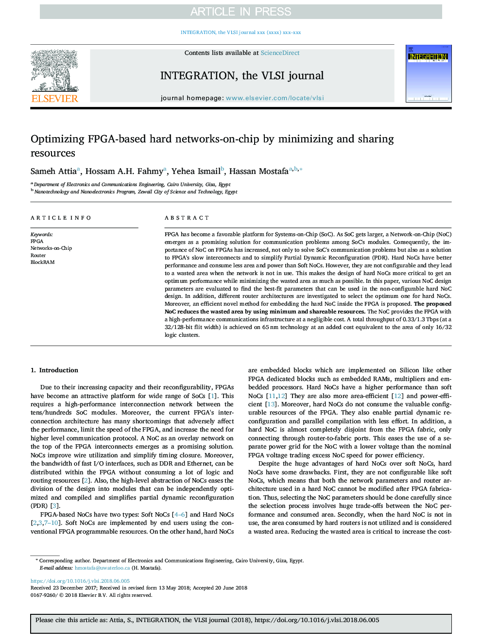 Optimizing FPGA-based hard networks-on-chip by minimizing and sharing resources