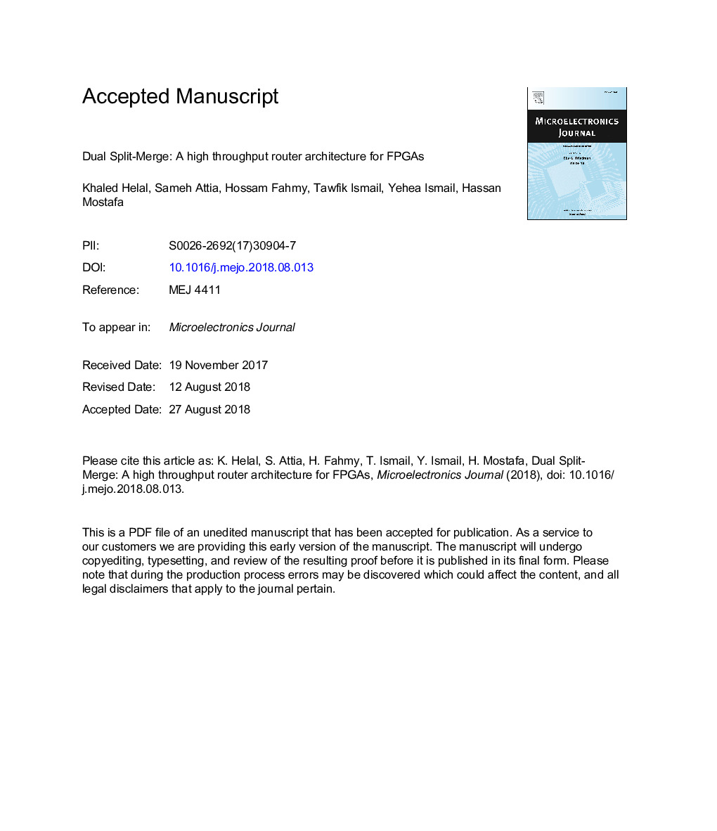 Dual Split-Merge: A high throughput router architecture for FPGAs