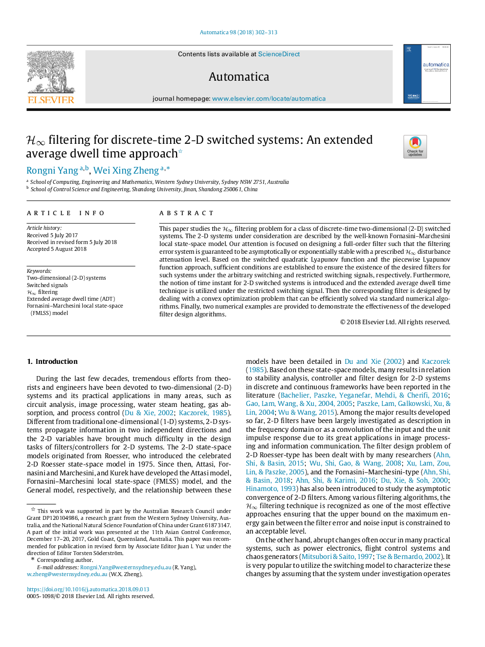 Hâ filtering for discrete-time 2-D switched systems: An extended average dwell time approach