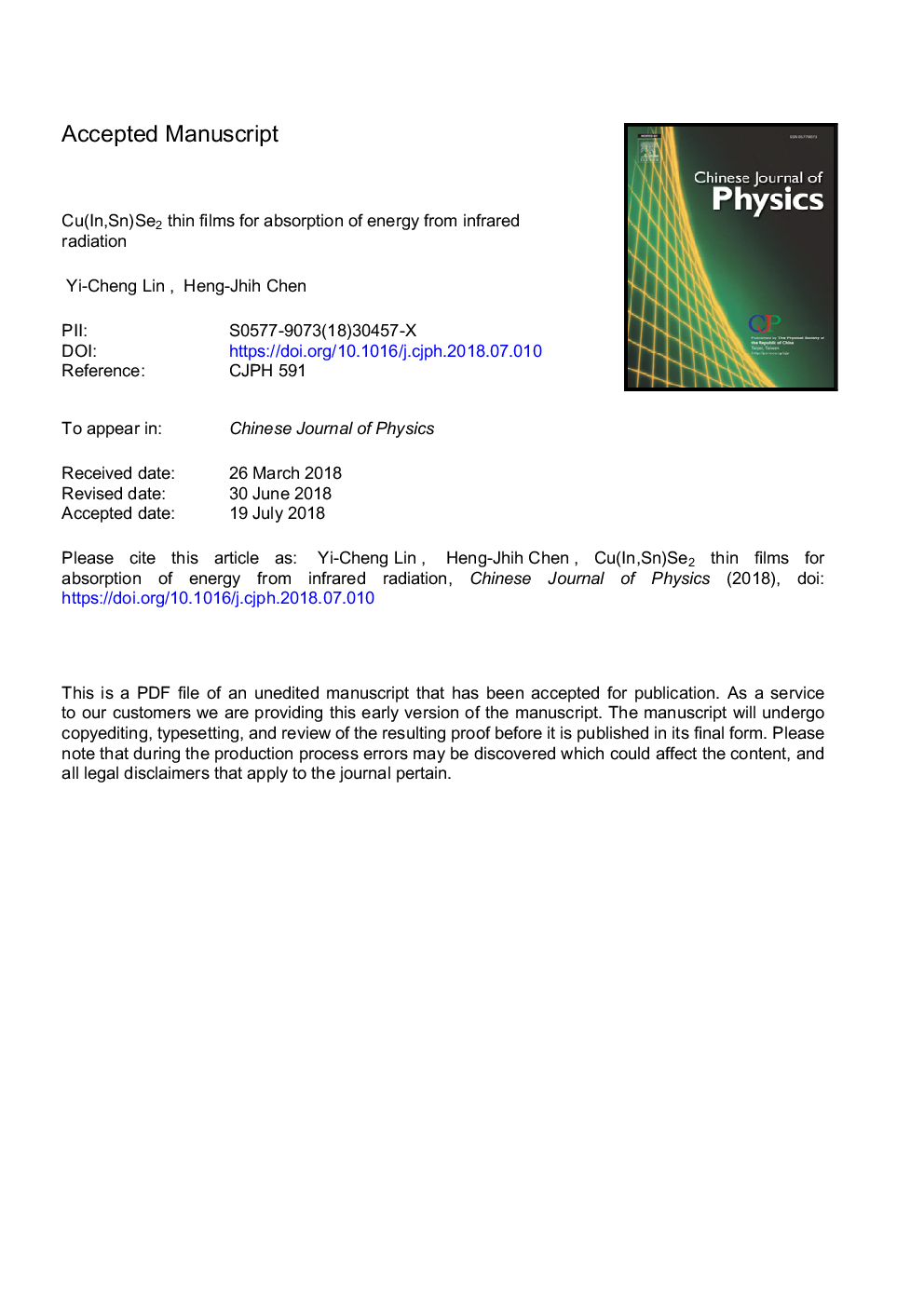 Cu(In,Sn)Se2 thin films for absorption of energy from infrared radiation