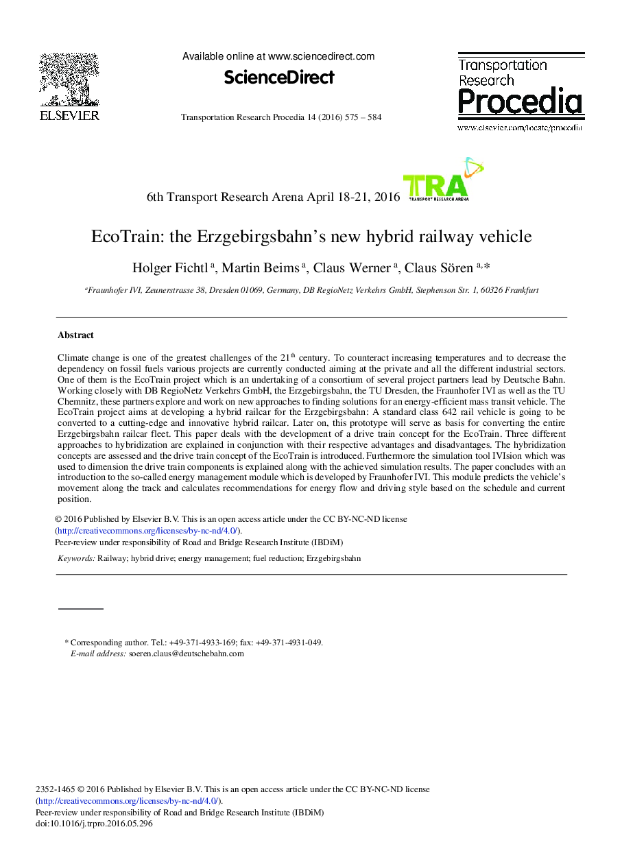 EcoTrain: خودرو هیبریدی ریلی جدید Erzgebirgsbahn 