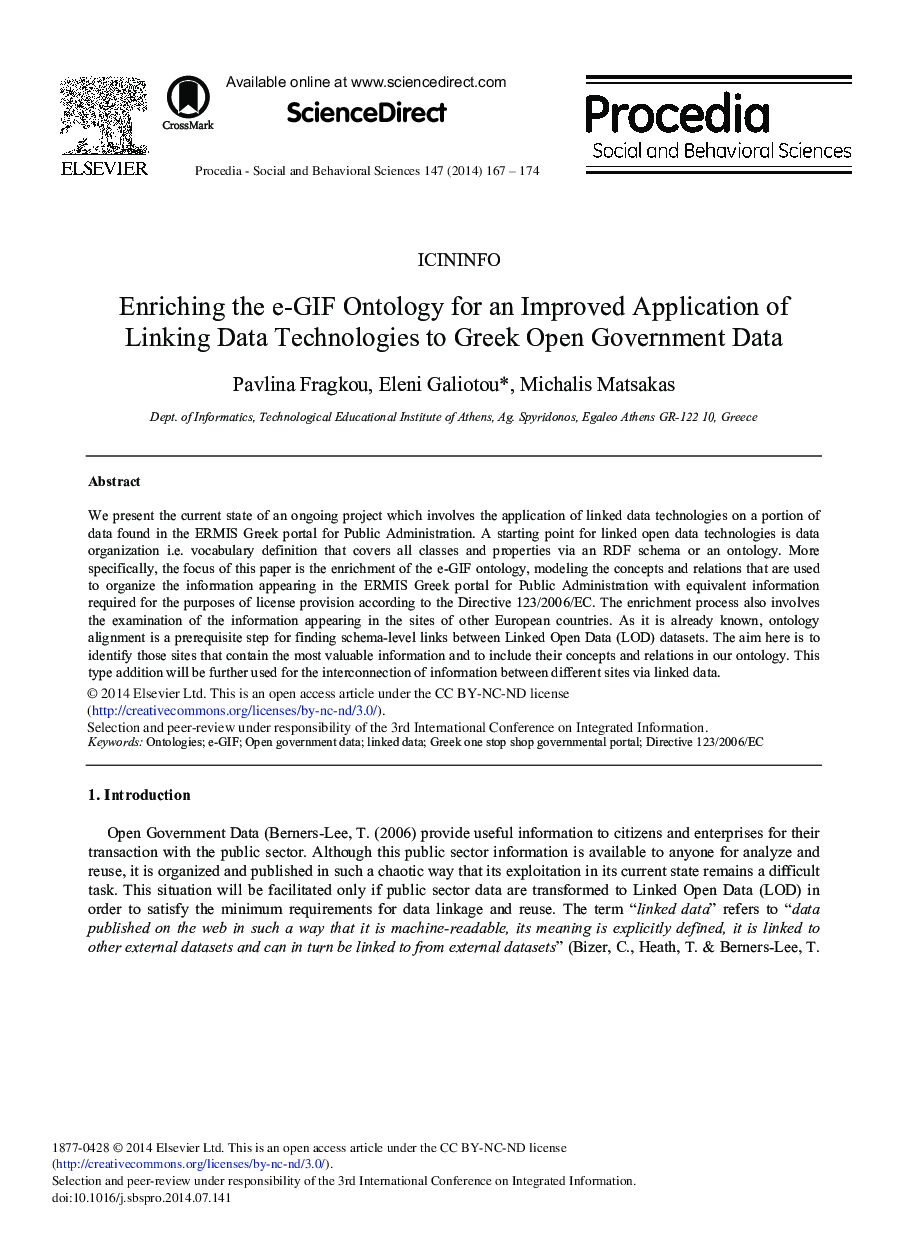 Enriching the e-GIF Ontology for an Improved Application of Linking Data Technologies to Greek Open Government Data 
