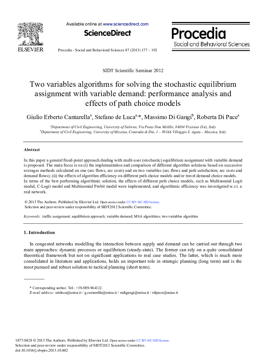 Two Variables Algorithms for Solving the Stochastic Equilibrium Assignment with Variable Demand: Performance Analysis and Effects of Path Choice Models 