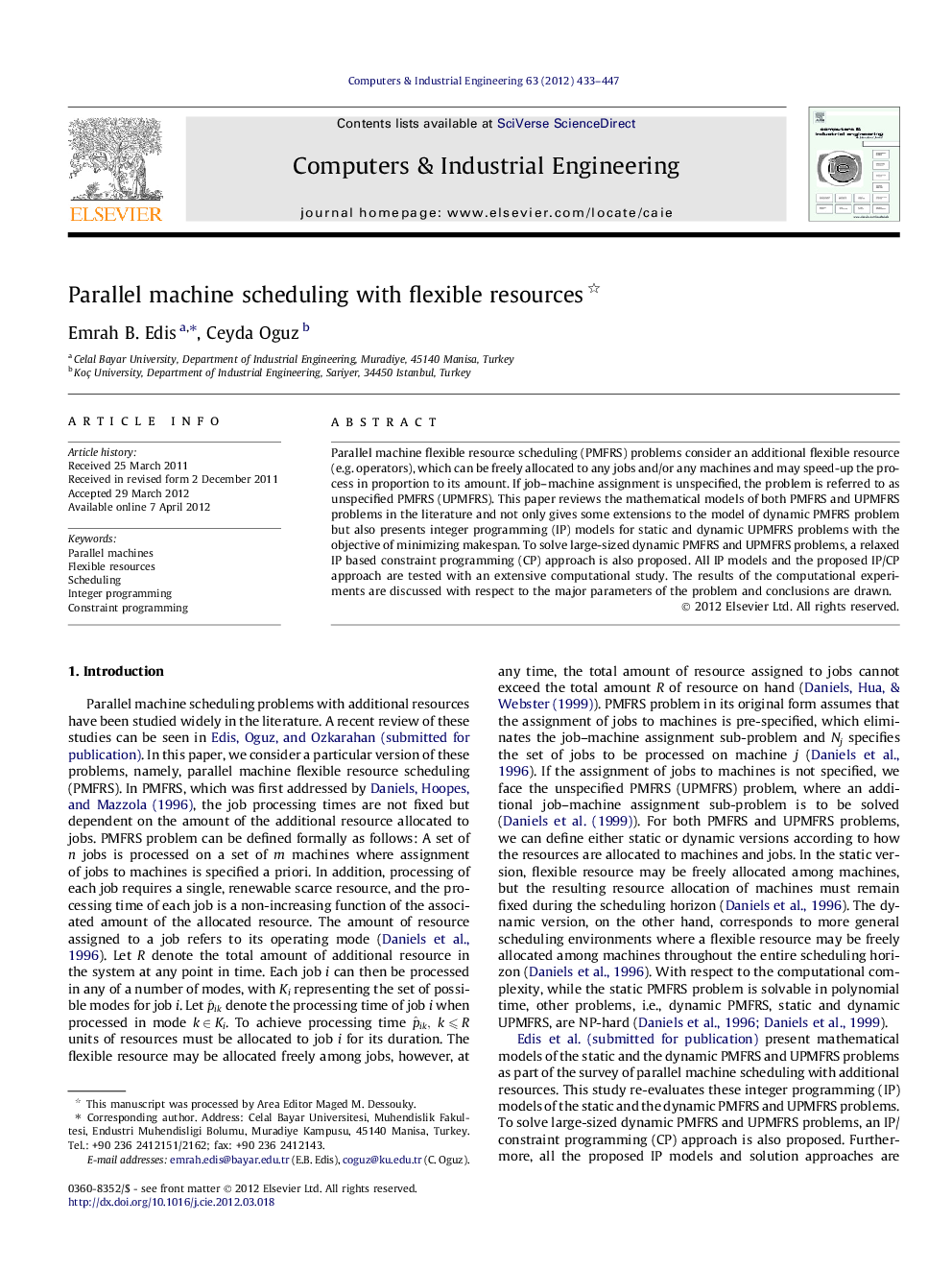 Parallel machine scheduling with flexible resources 