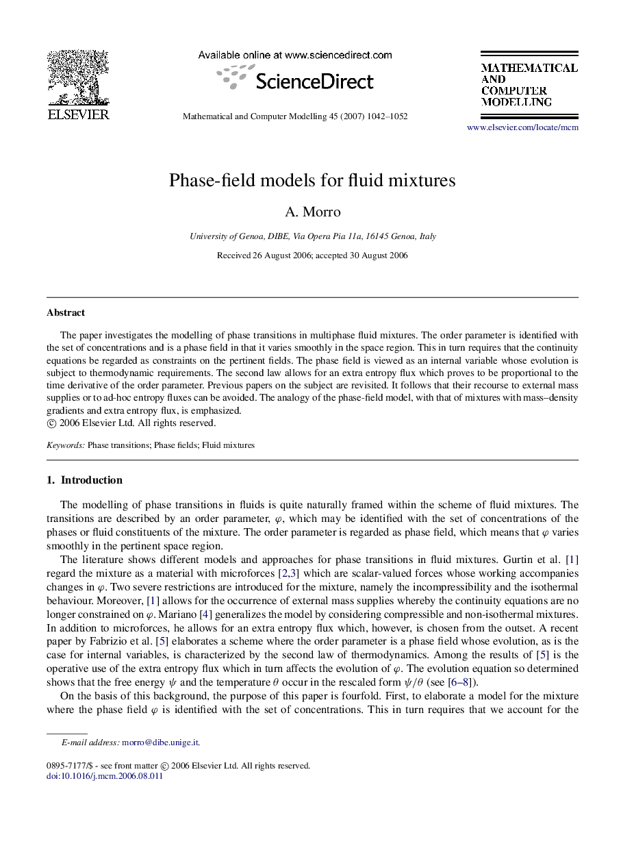 Phase-field models for fluid mixtures