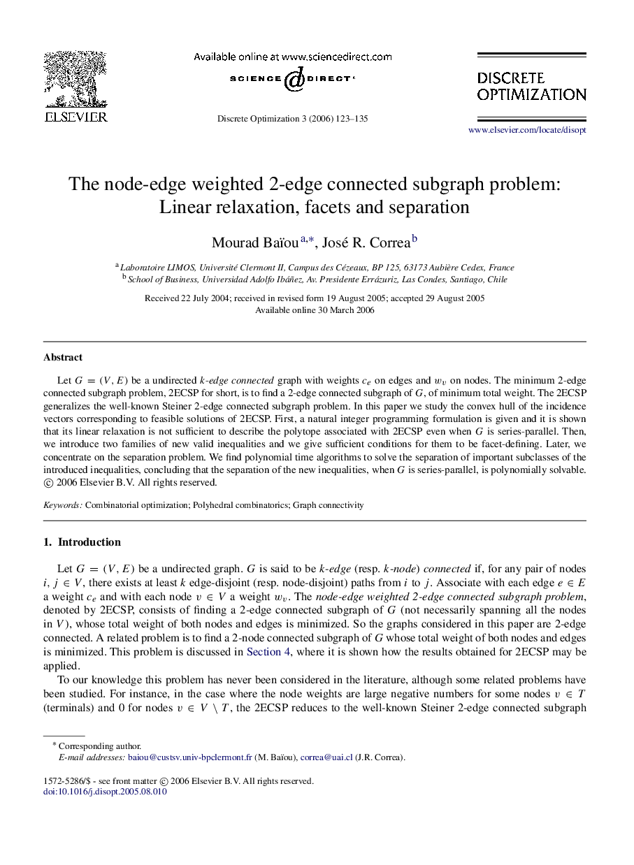 The node-edge weighted 2-edge connected subgraph problem: Linear relaxation, facets and separation