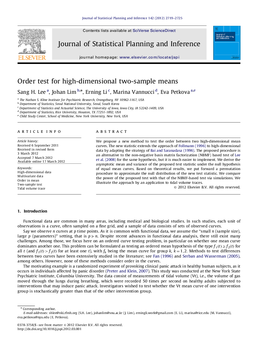 Order test for high-dimensional two-sample means