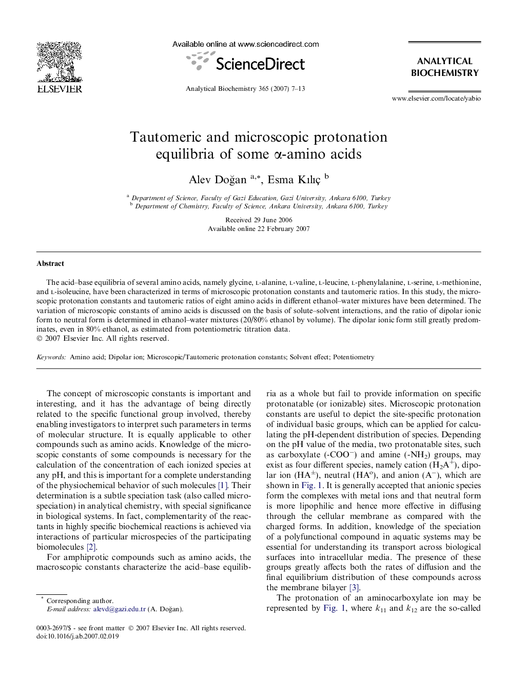 Tautomeric and microscopic protonation equilibria of some Î±-amino acids