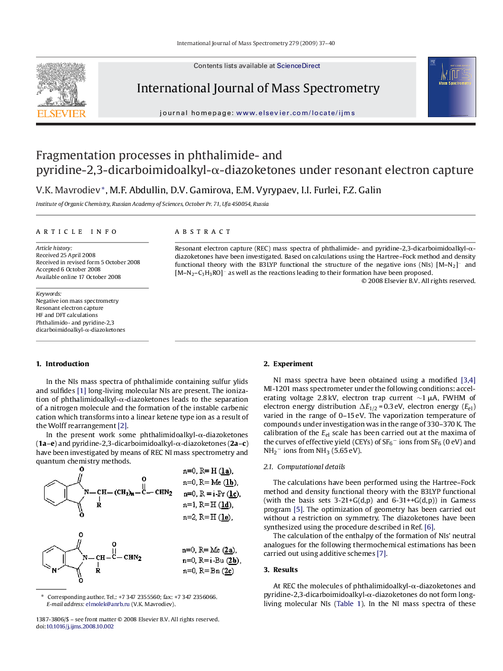 Fragmentation processes in phthalimide- and pyridine-2,3-dicarboimidoalkyl-α-diazoketones under resonant electron capture