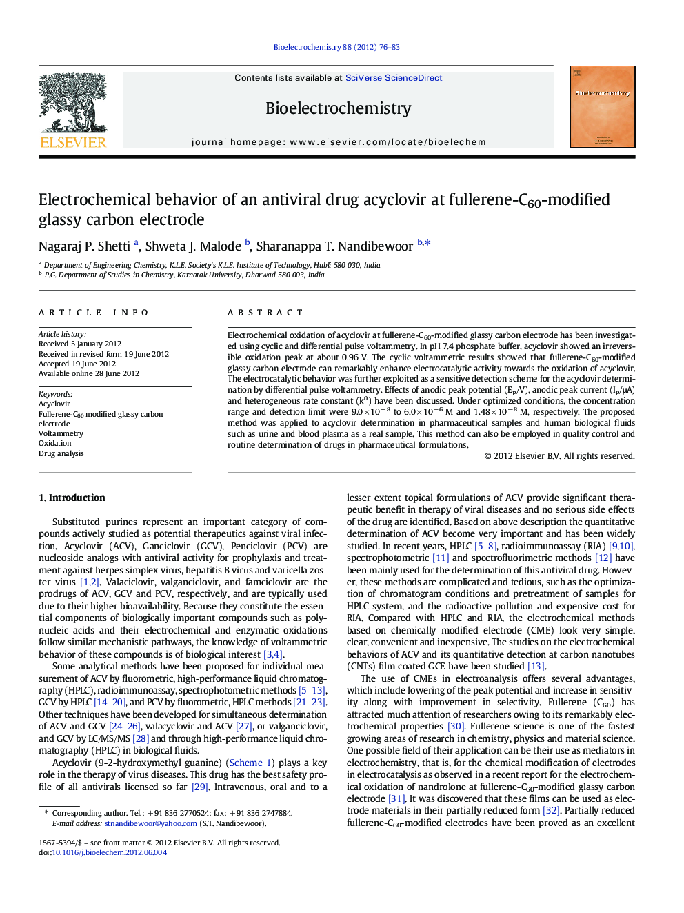 Electrochemical behavior of an antiviral drug acyclovir at fullerene-C60-modified glassy carbon electrode