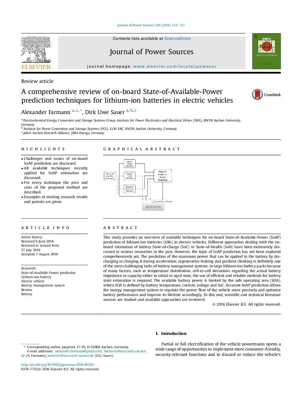 یک بررسی جامع از تکنیک های پیش بینی در دسترس بودن برق در کشور برای باتری های لیتیوم یون در خودروهای الکتریکی 