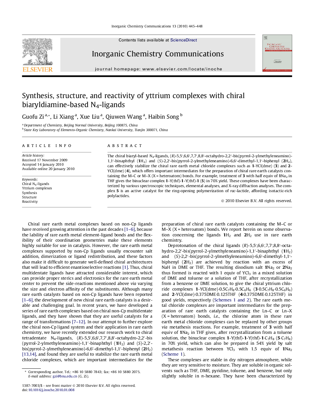 Synthesis, structure, and reactivity of yttrium complexes with chiral biaryldiamine-based N4-ligands