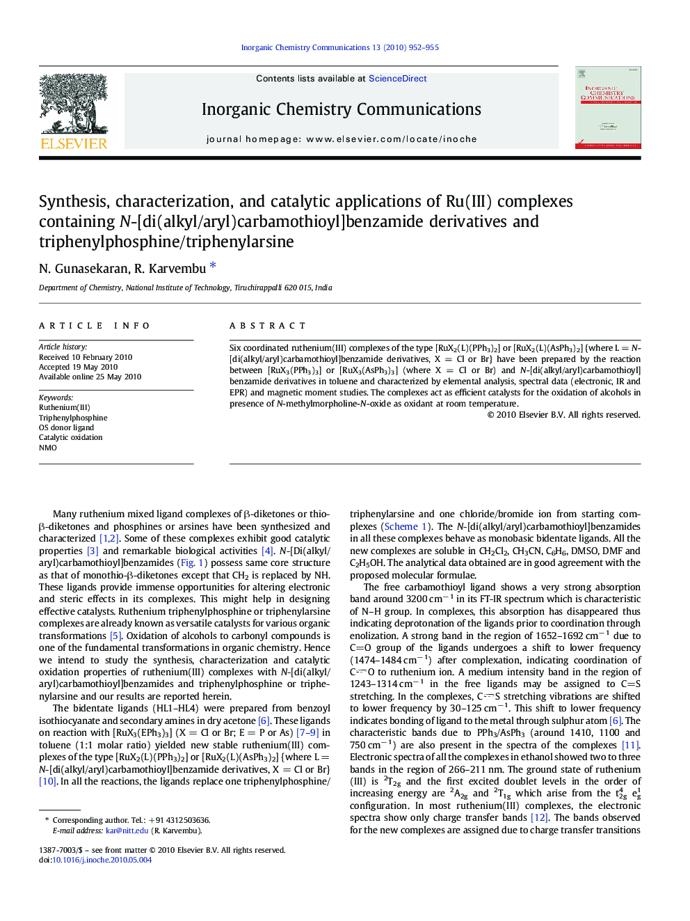 Synthesis, characterization, and catalytic applications of Ru(III) complexes containing N-[di(alkyl/aryl)carbamothioyl]benzamide derivatives and triphenylphosphine/triphenylarsine