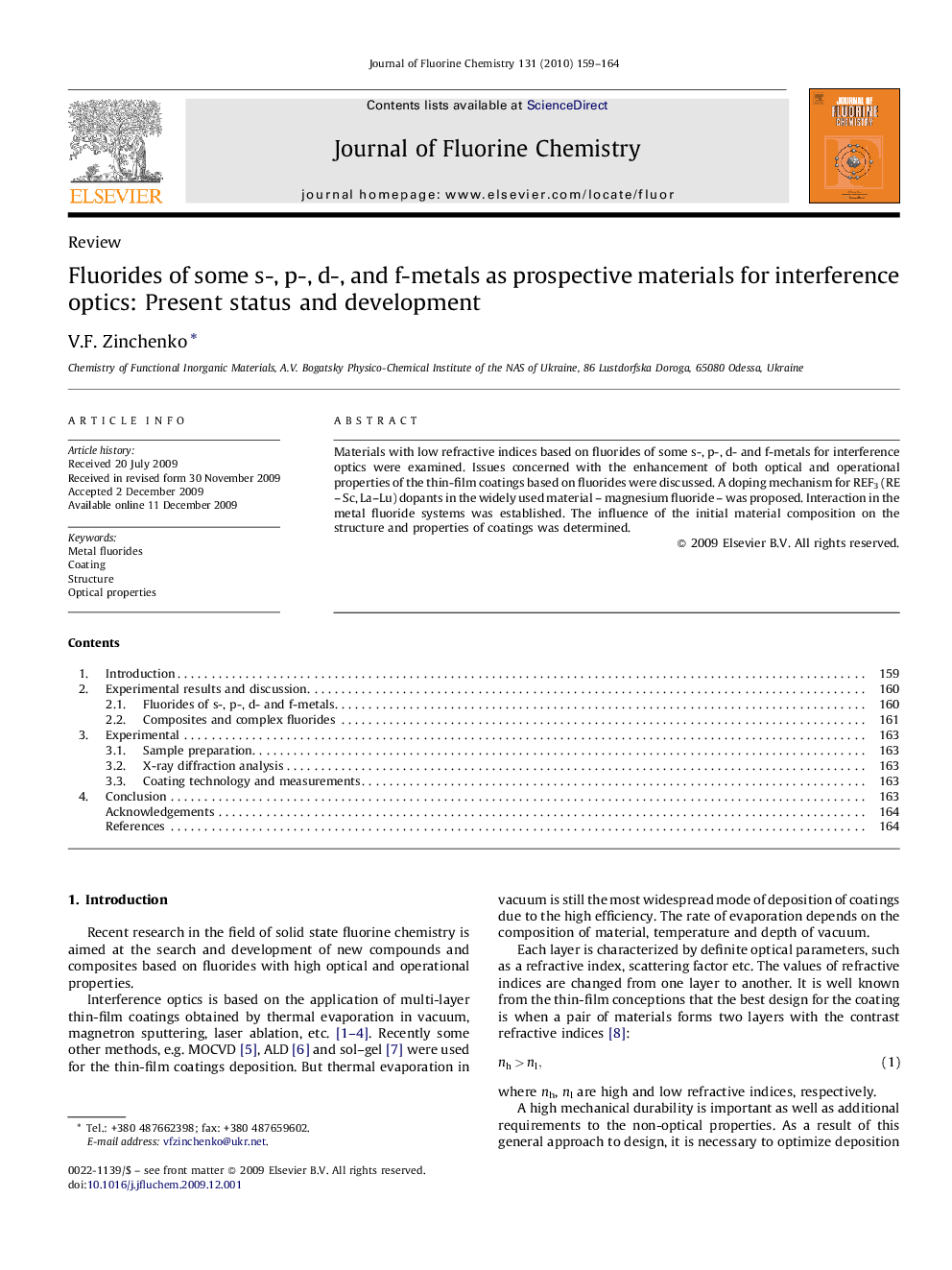 Fluorides of some s-, p-, d-, and f-metals as prospective materials for interference optics: Present status and development