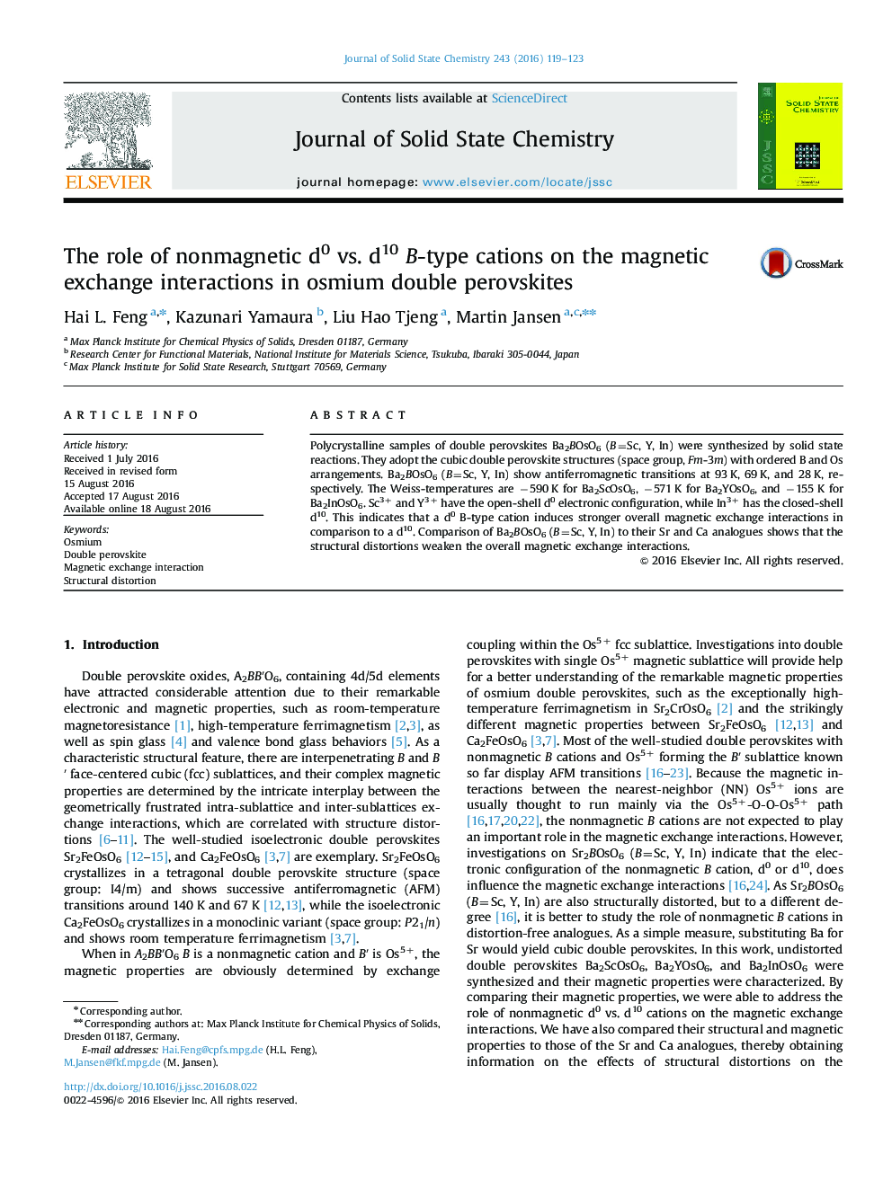 The role of nonmagnetic d0 vs. d10B-type cations on the magnetic exchange interactions in osmium double perovskites